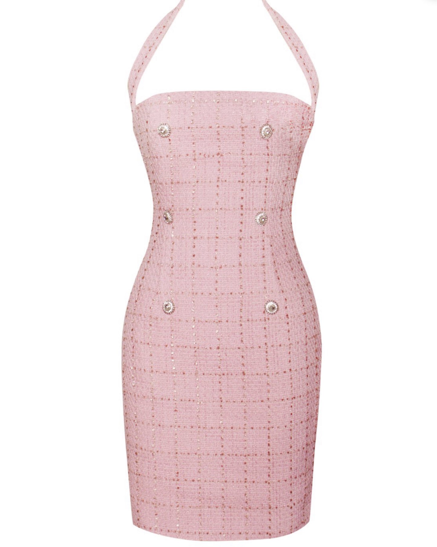 Grace Tweed Halter Dress - FINAL SALE