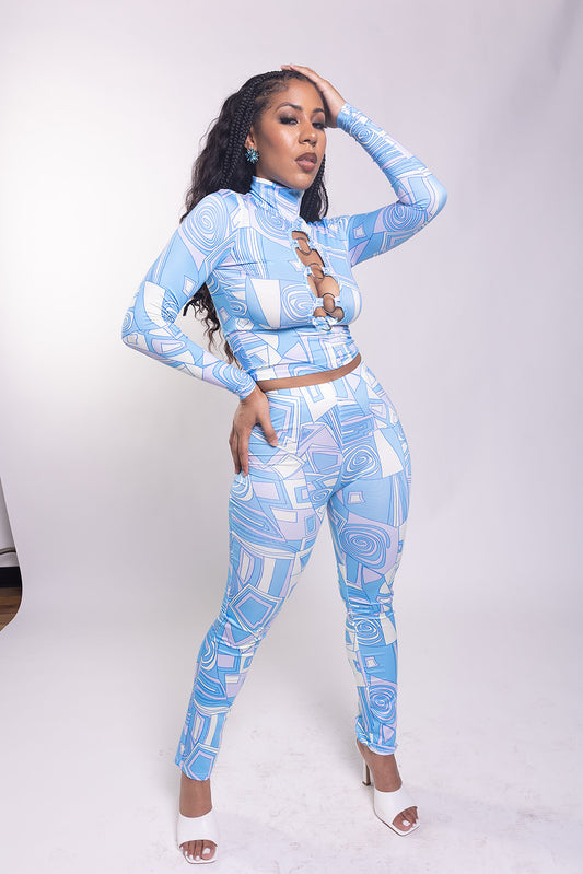 Mara Printed Two Piece Tights Set - FINAL SALE