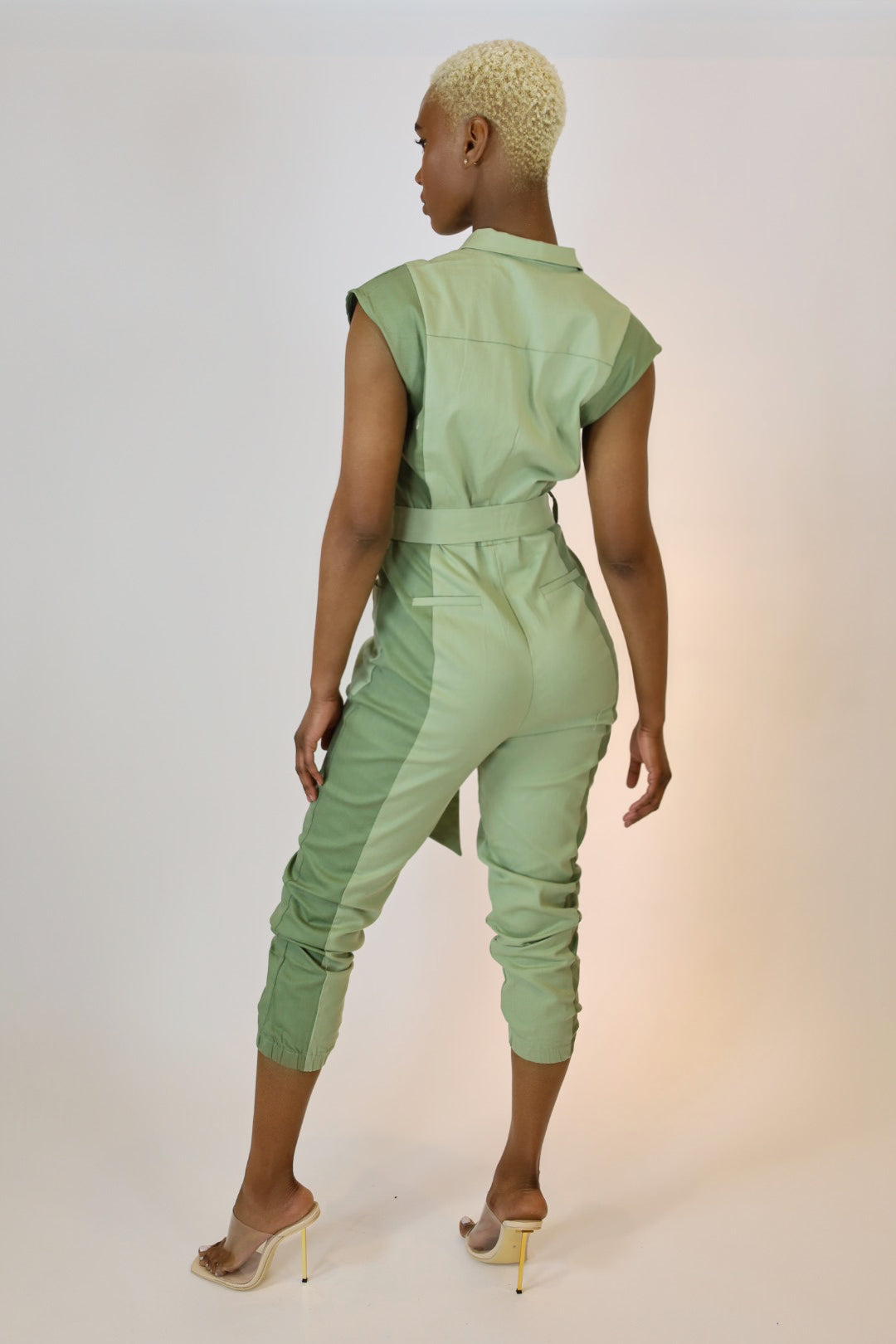 Nadia Color Block Jumpsuit - Olive