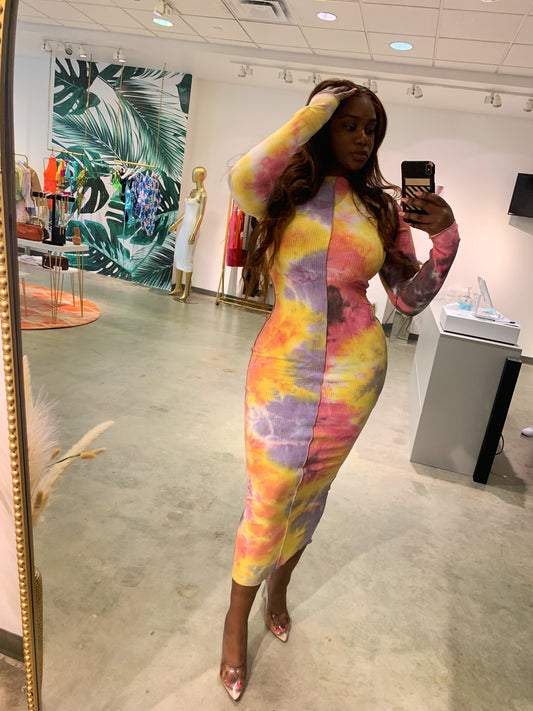 Wren Tie Dye Maxi Bodycon Dress - FINAL SALE