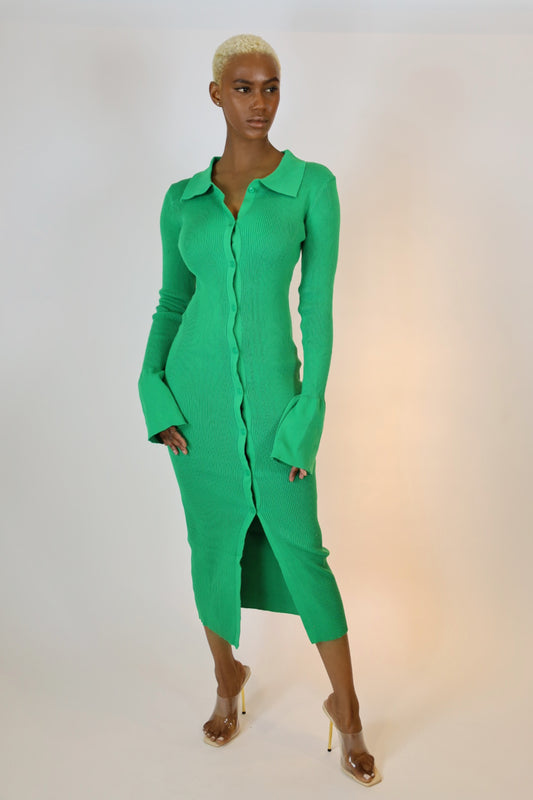 Esma Sweater Midi Dress - Kelly Green